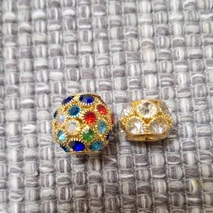 Colorful Gold-Tone Beaded Earrings